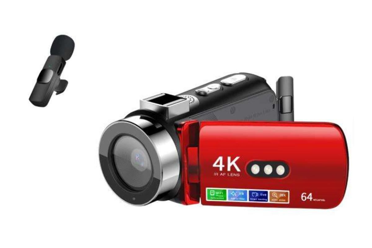 4K Video Camera Camcorder 64MP Vlogging Camera With 28X Digital Zoom for YouTube - Red Pro Version - Image 6