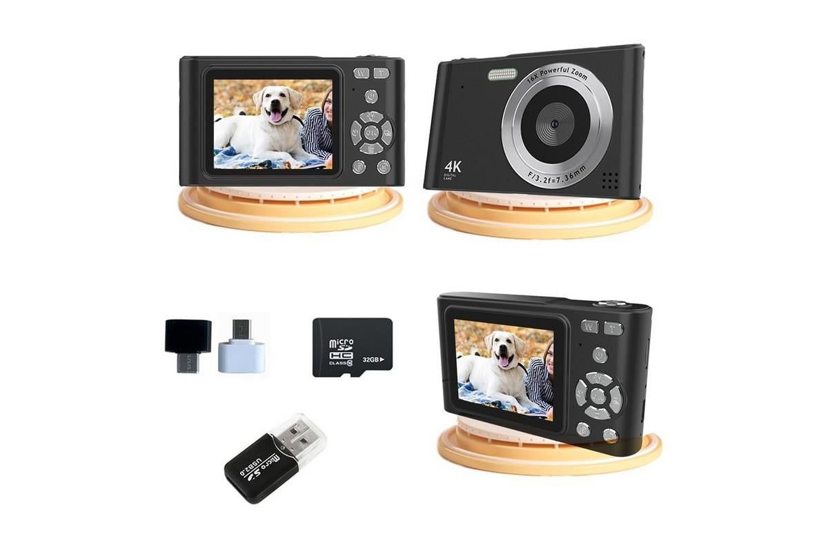 4K HD Digital Camera for Photography and Video Vlogging Camera Camera with 32G Memory Card 16X Digital Zoom -Black - Image 3