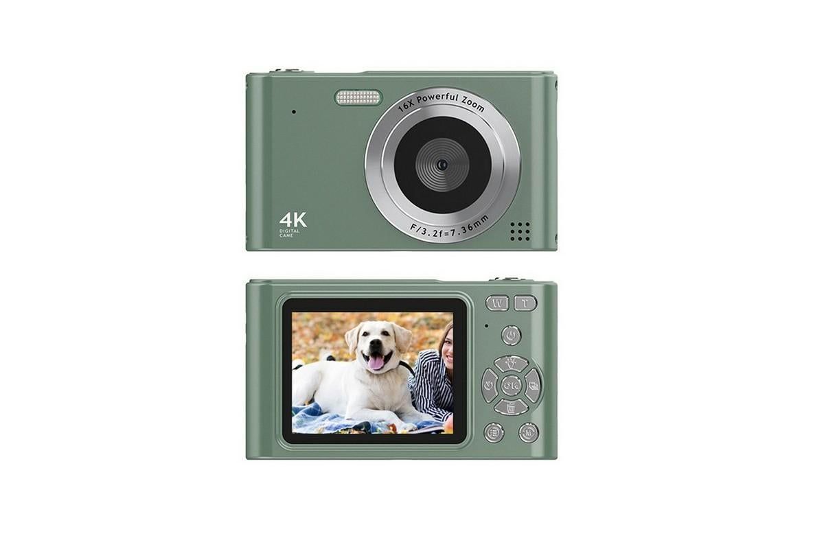 4K HD Digital Camera for Photography and Video Vlogging Camera Camera with 32G Memory Card 16X Digital Zoom -Green - Image 3