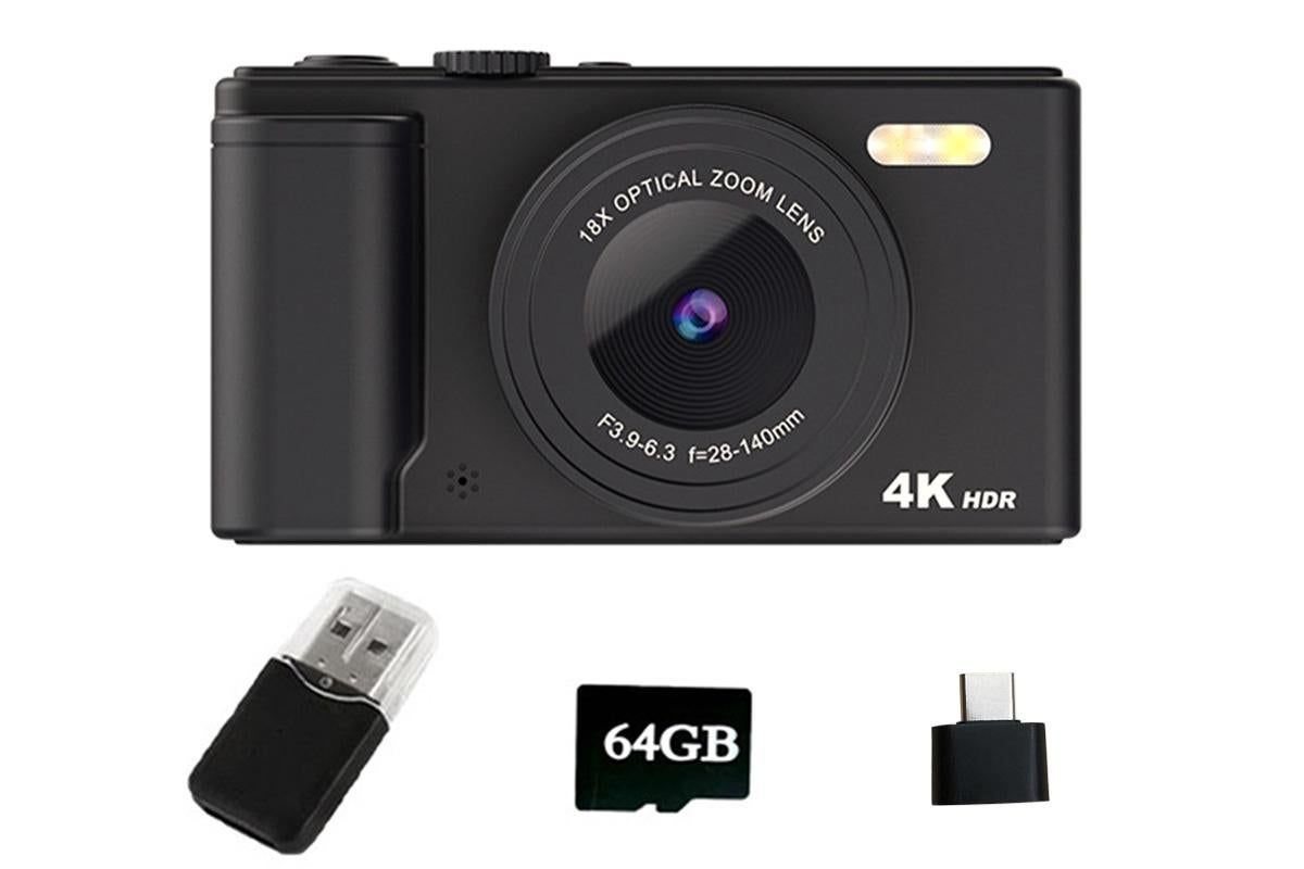 4K Digital Camera Flip Screen Autofocus for Vlogging and Photography Beginners - Black - Image 2