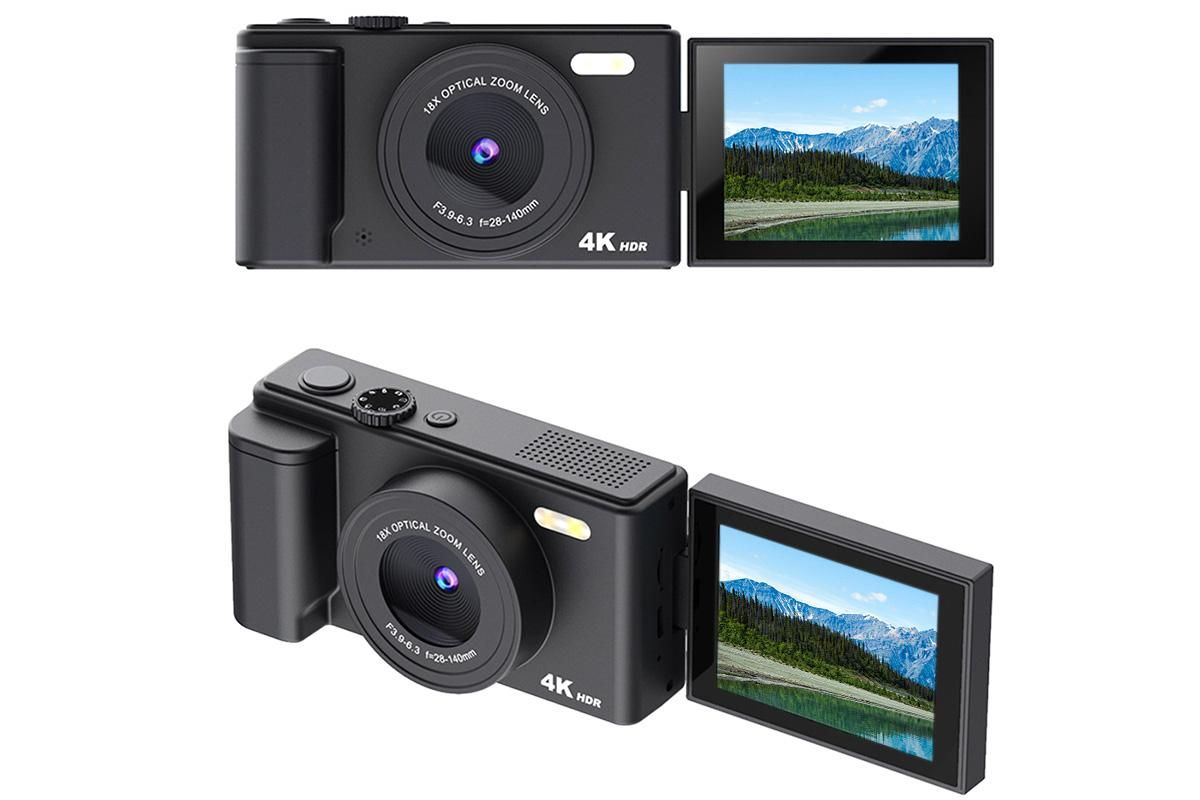 4K Digital Camera Flip Screen Autofocus for Vlogging and Photography Beginners - Black - Image 5