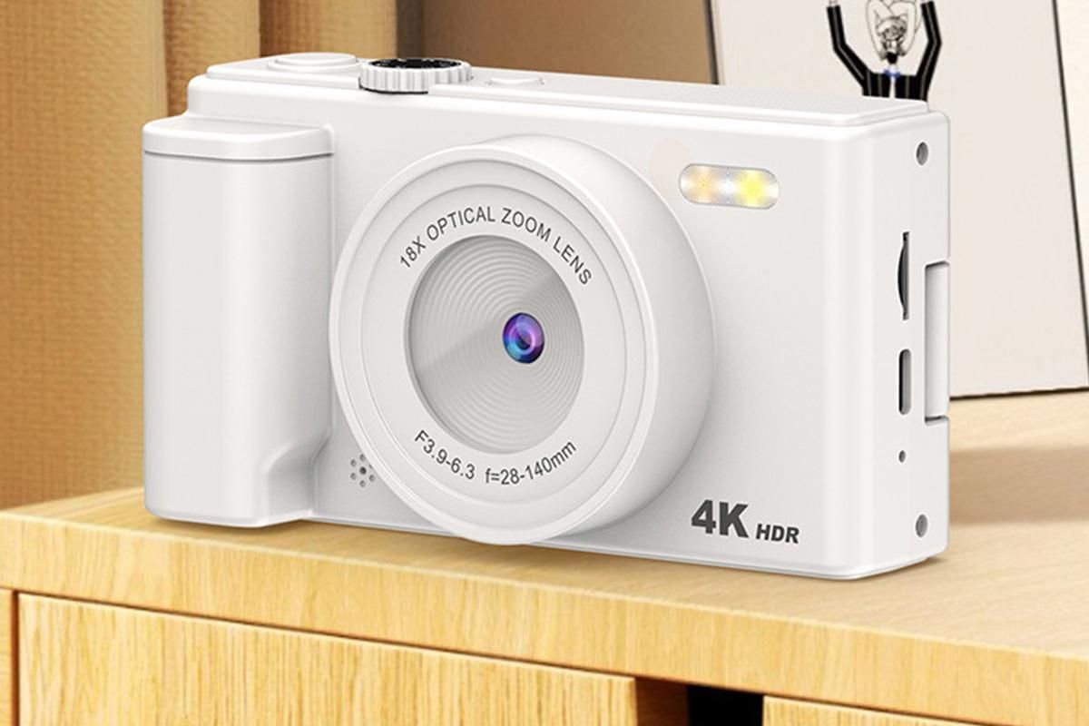 4K Digital Camera Flip Screen Autofocus for Vlogging and Photography Beginners - White - Image 6