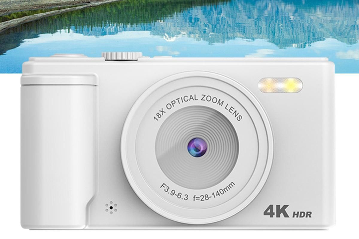 4K Digital Camera Flip Screen Autofocus for Vlogging and Photography Beginners - White - Image 7