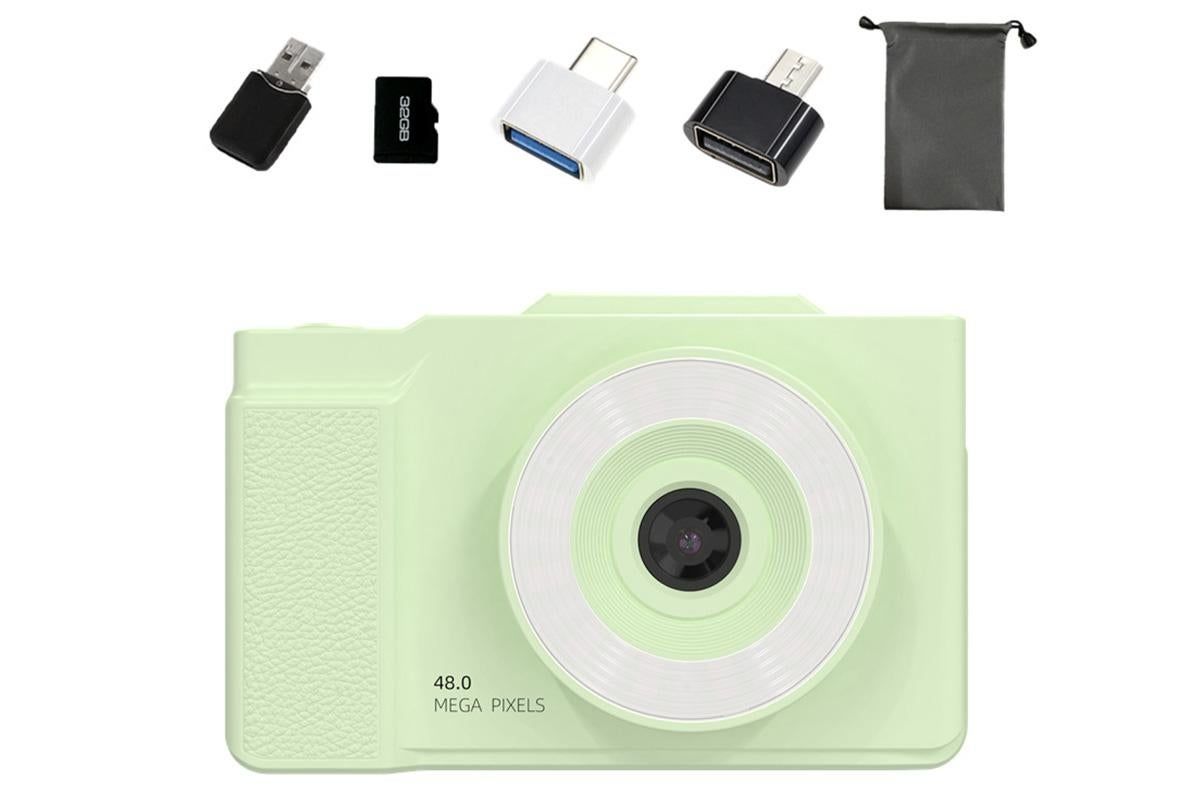 Digital Camera With 180 Degree Flip Screen 16X Digital Zoom Camera With 32G Memory Card -Green - Image 1