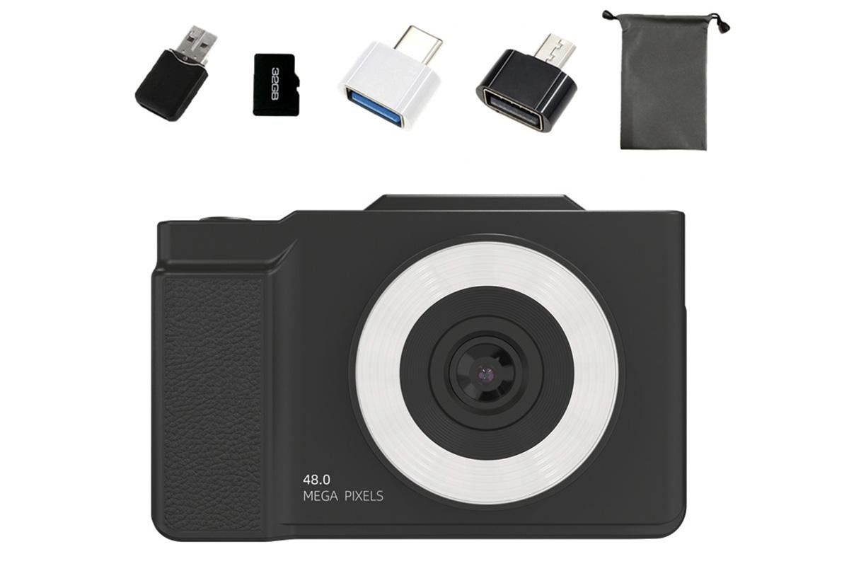 Digital Camera With 180 Degree Flip Screen 16X Digital Zoom Camera With 32G Memory Card -Black - Image 1
