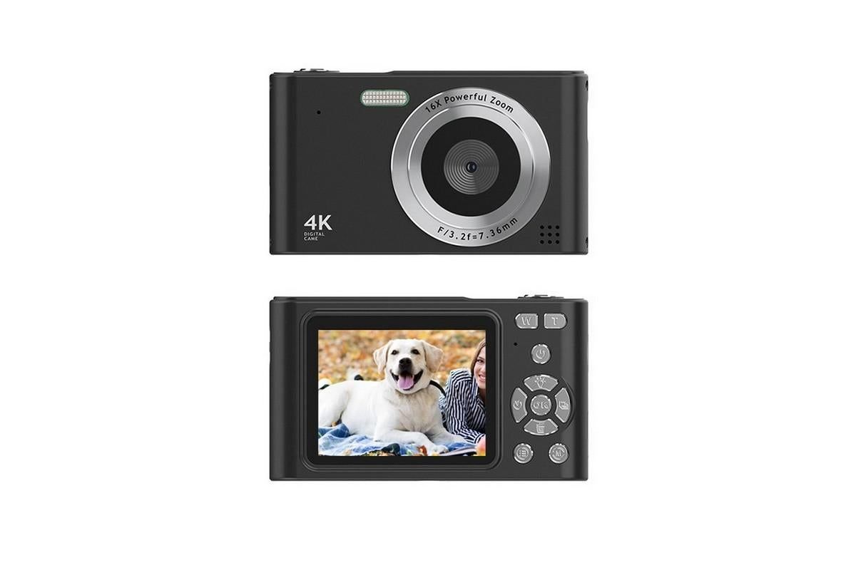 4K Digital Camera for Photography Vlogging Camera for YouTube Video 16X Digital Zoom with 32G Memory Card - Black - Image 2