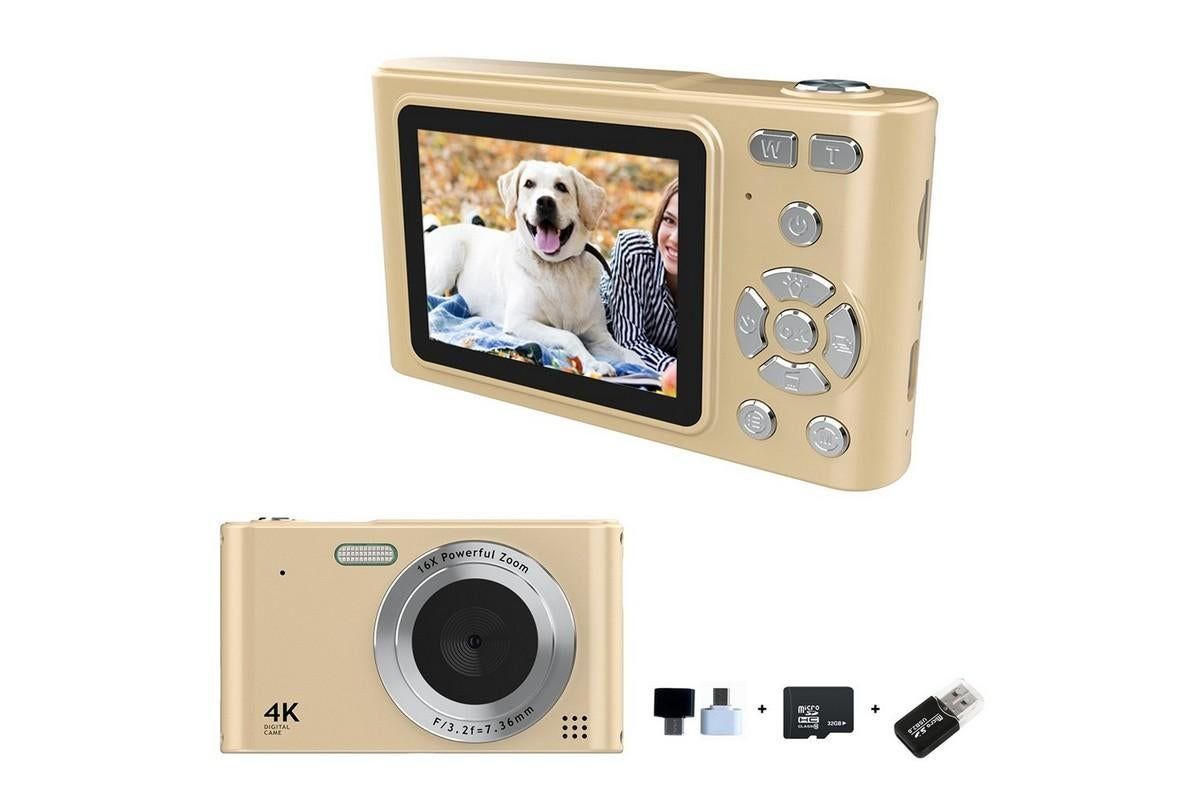 4K Digital Camera for Photography Vlogging Camera for YouTube Video 16X Digital Zoom with 32G Memory Card - Black - Image 7
