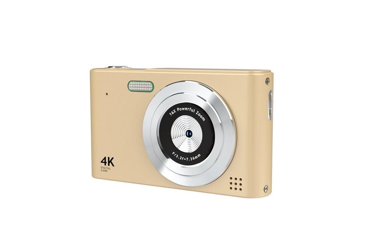 4K Digital Camera for Photography Vlogging Camera for YouTube Video 16X Digital Zoom with 32G Memory Card - Gold - Image 4