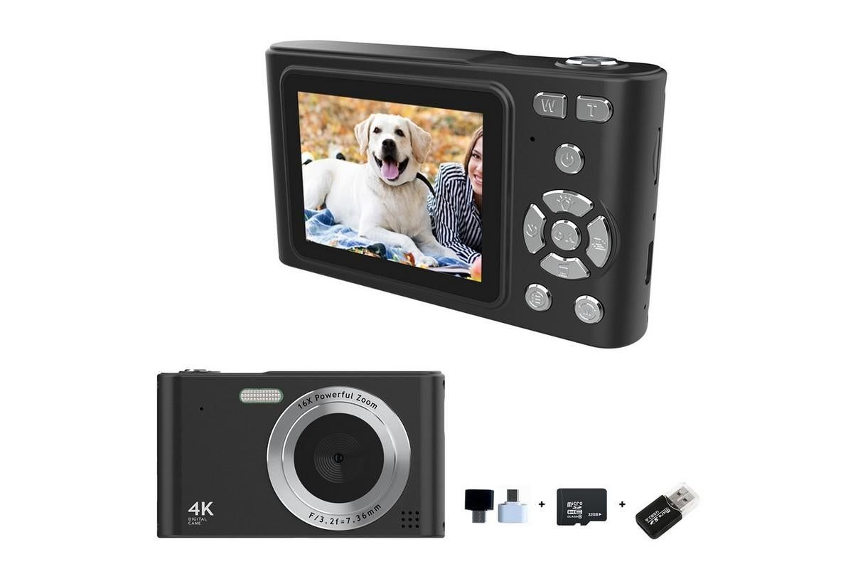 4K Digital Camera for Photography Vlogging Camera for YouTube Video 16X Digital Zoom with 32G Memory Card - Gold - Image 7