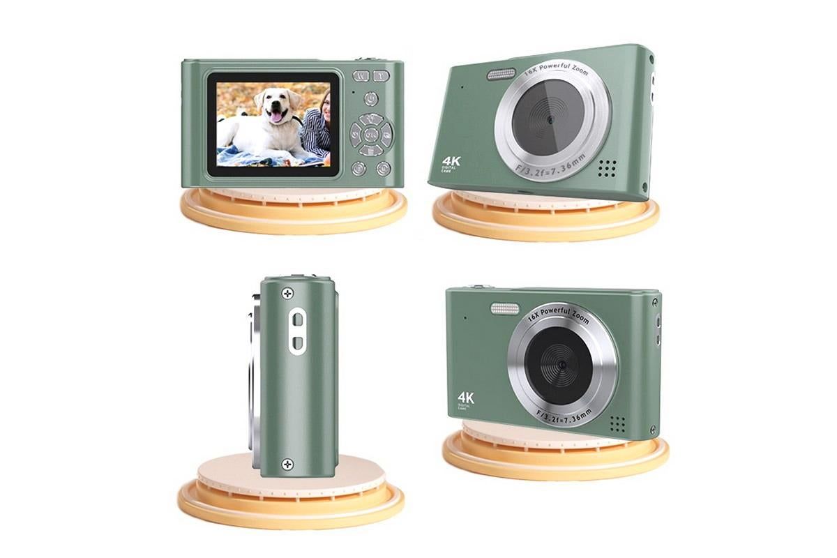 4K Digital Camera for Photography Vlogging Camera for YouTube Video 16X Digital Zoom with 32G Memory Card - Green - Image 5