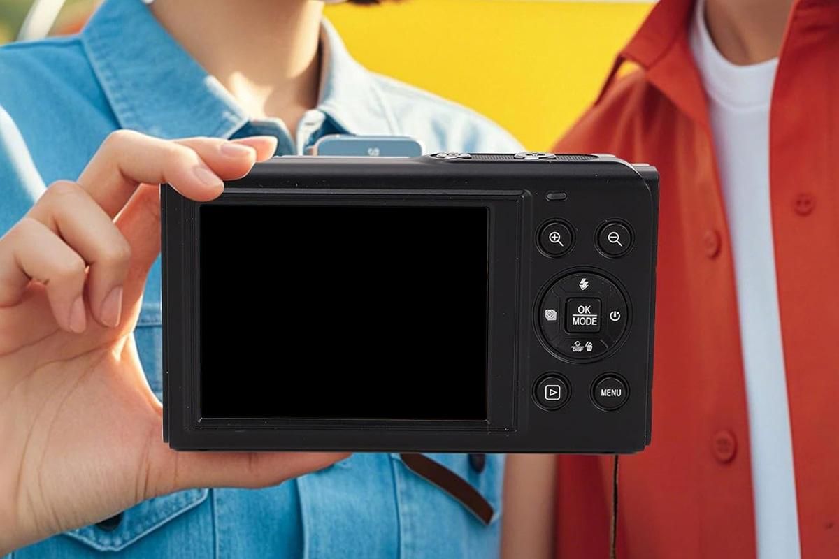 5K HD Dual Screen Digital Camera Point and Shoot Selfie Camera with LED Fill Light - Black - Image 5