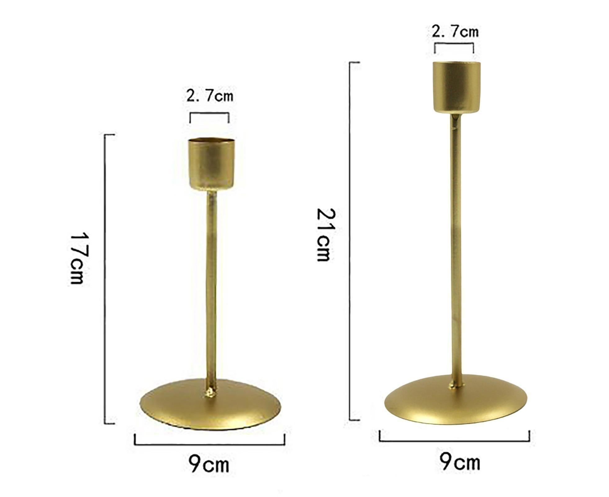 2Pcs Candlestick Exquisite Decorative Simple Nordic Style Candlelight Stand Home Decor -Golden - Image 3