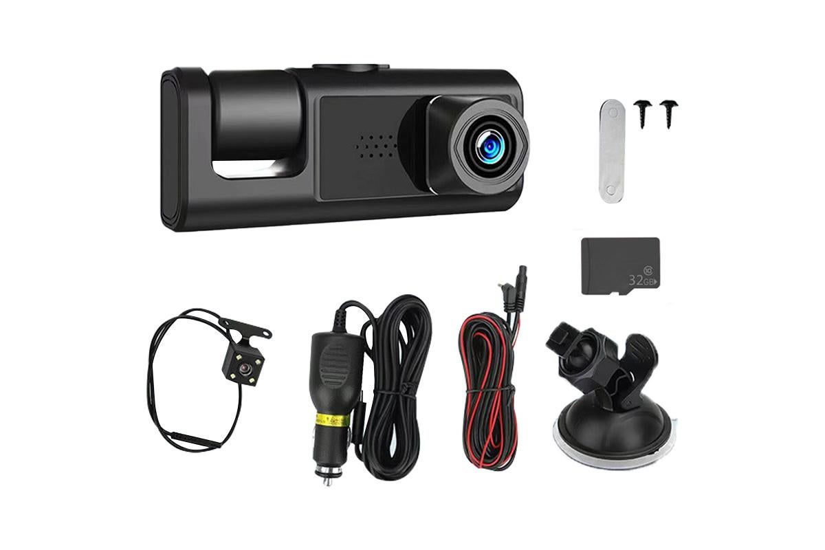 3 Channel Dash Cam Front and Rear Inside with 32GB SD Card 1080P Dash Camera Full HD 170 Degree Wide Angle Dashboard Camera - Image 2