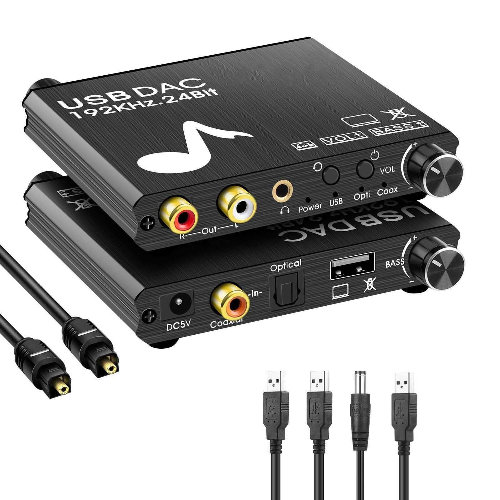AY107 Digital to Analog Converter Optical Fiber Analog Audio Decoder USB Sound Card Digital Audio Converter - Image 1