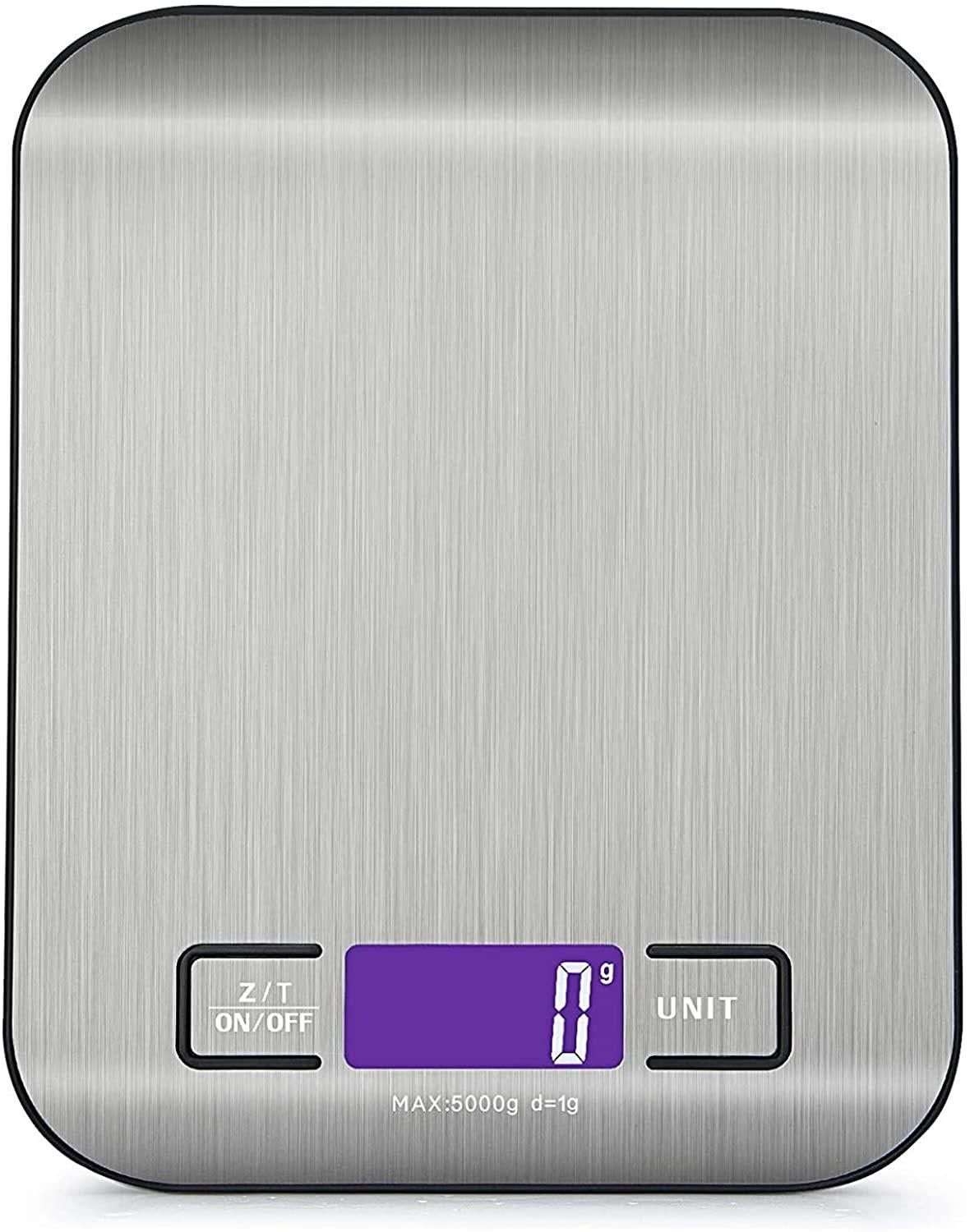 5KG Stainless Steel Digital Electronic Kitchen Scale Postal Scales 1g LCD Backlight Weight Black - Image 1