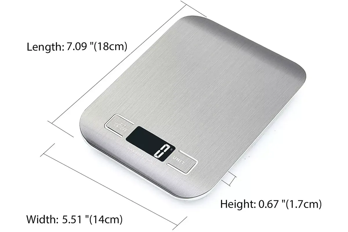 5KG Stainless Steel Digital Electronic Kitchen Scale Postal Scales 1g LCD Backlight Weight Black - Image 4
