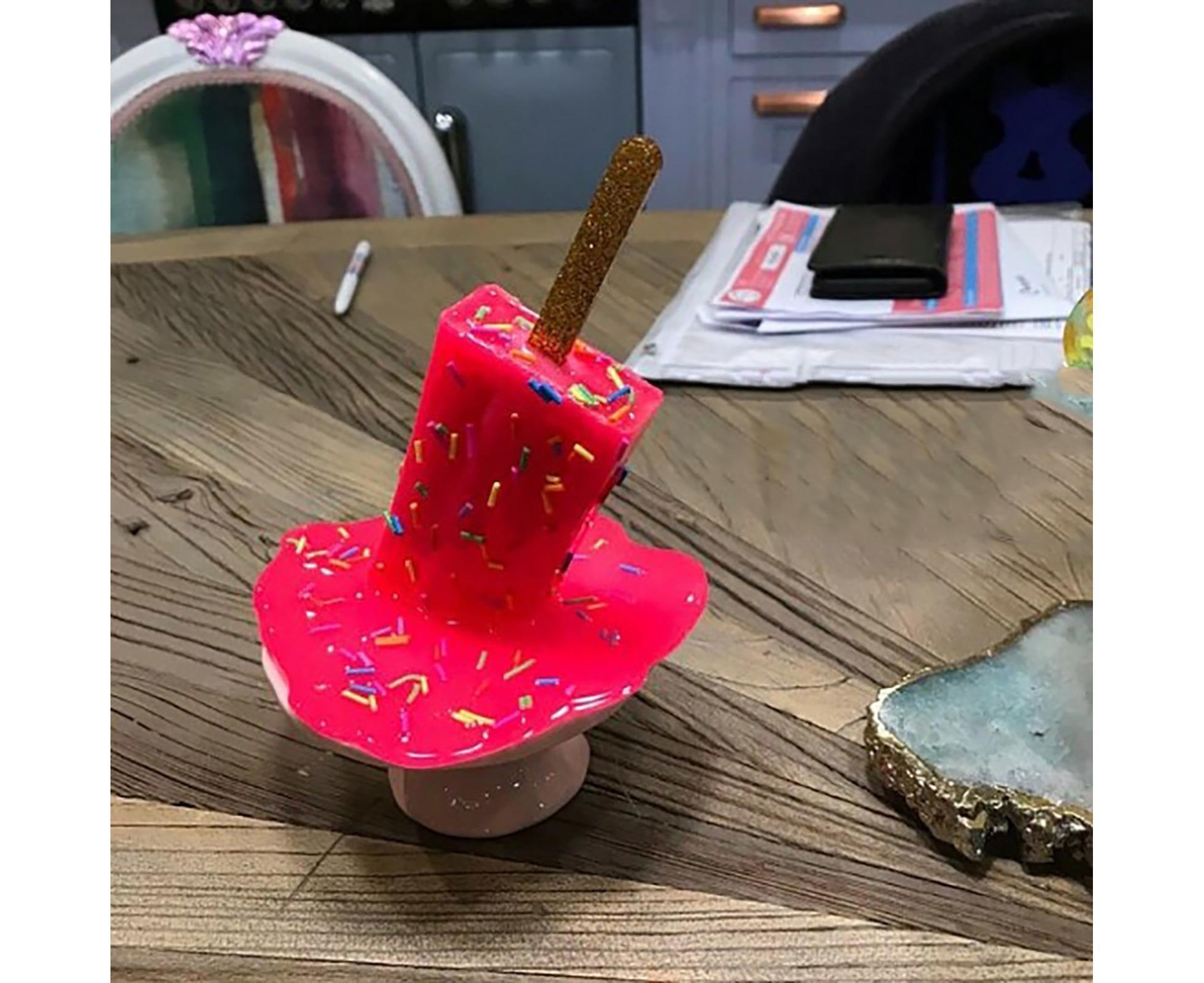 Resin Ornament Artificial Home Decoration DIY Melting Ice Cream Sculpture Art Craft for Table-Red - Image 2