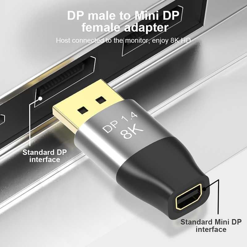DP1.4 8K DP Male to Mini DP Female Two-Way Mutual Conversion HD Conversion Adapter - Image 7