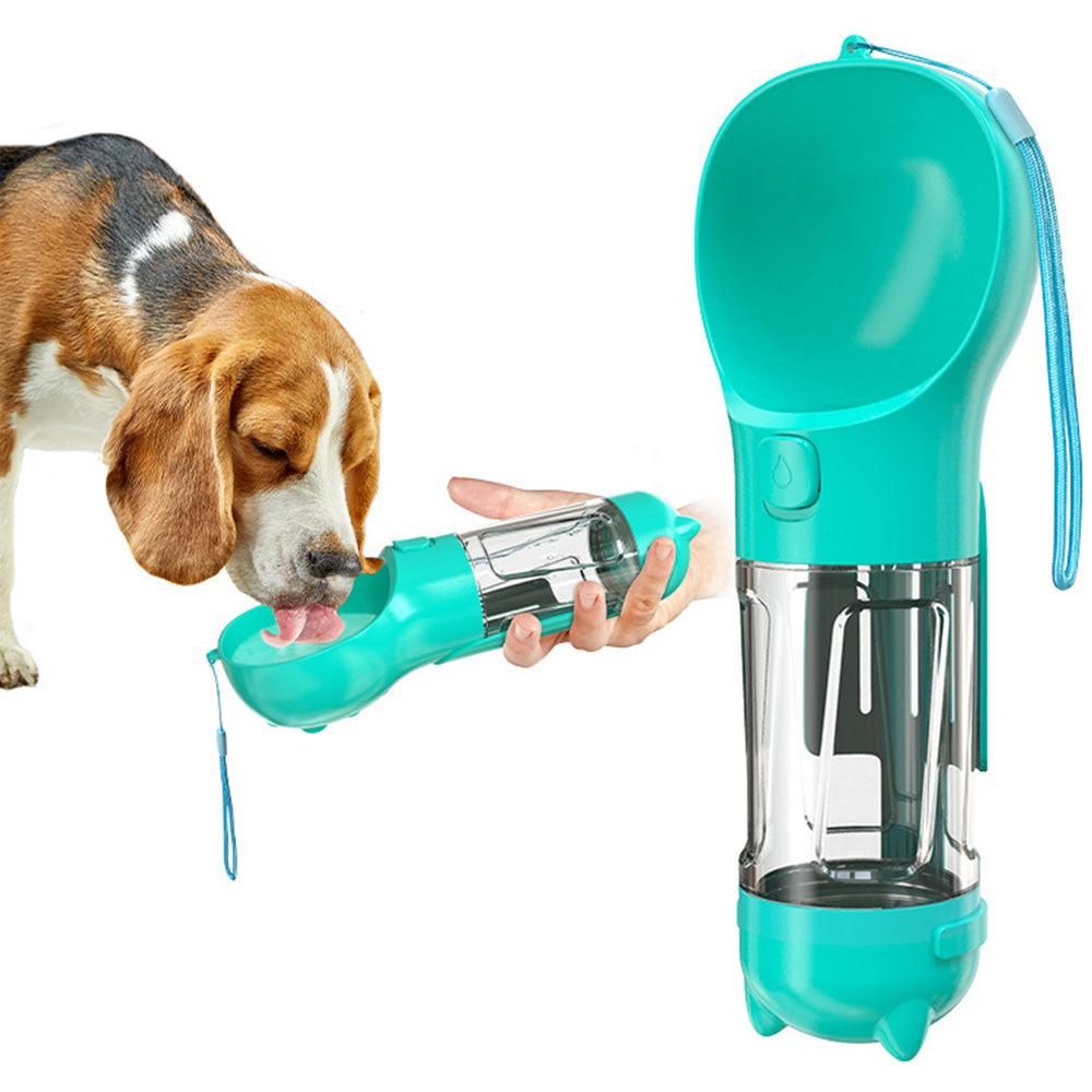 4 in 1 Pet Feeder Dog Cat Puppy Water Bottle Cup Travel Pooper Scooper Outdoor Blue 300ml - Image 2