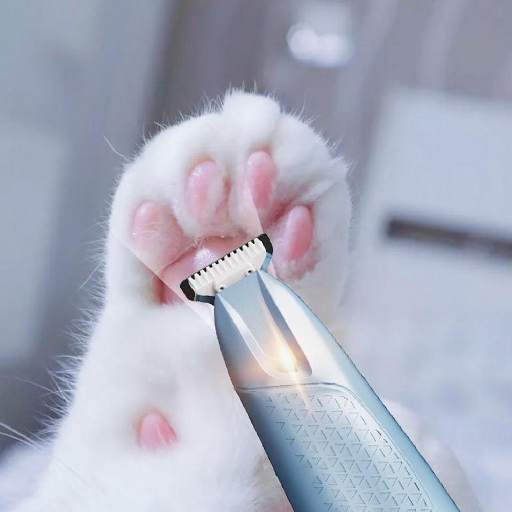Pet Hair Trimmer Electric Clipper Rechargeable with LED Light for Pets Blue - Image 2