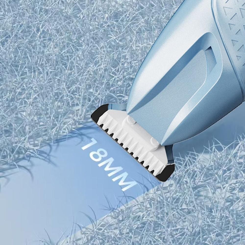 Pet Hair Trimmer Electric Clipper Rechargeable with LED Light for Pets Blue - Image 3