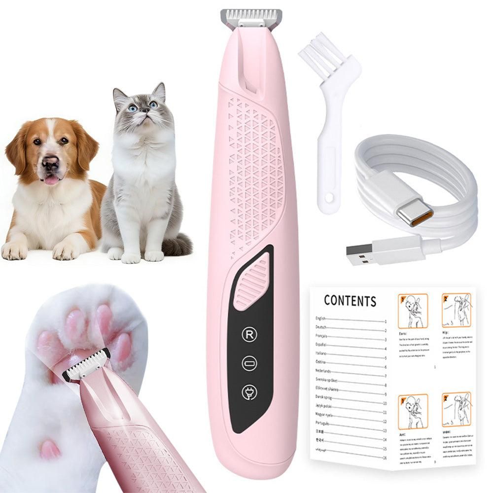 Pet Hair Trimmer Electric Clipper Rechargeable with LED Light for Pets Blue - Image 6