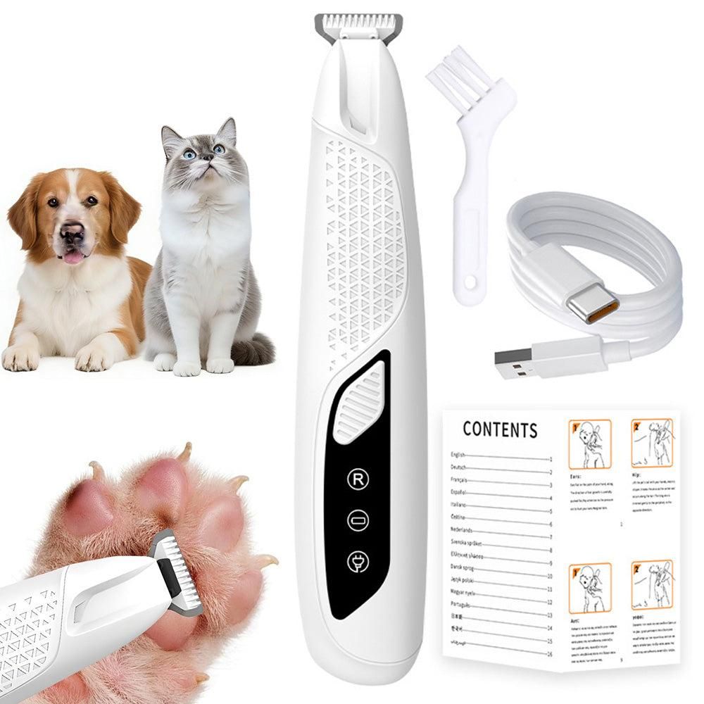 Pet Hair Trimmer Electric Clipper Rechargeable with LED Light for Pets Blue - Image 7