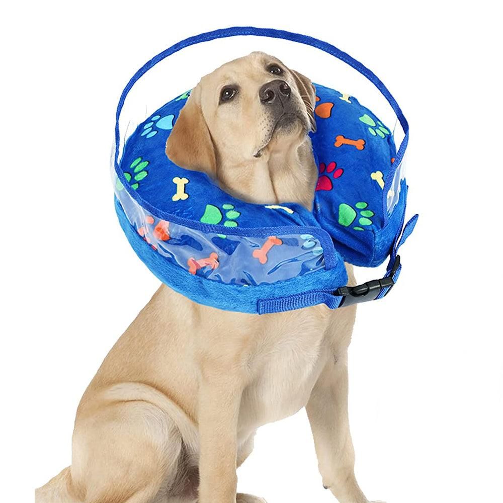 Soft Inflatable Pet Dog Cone Collar Anti Licking Scratching Blue - XL - Image 6