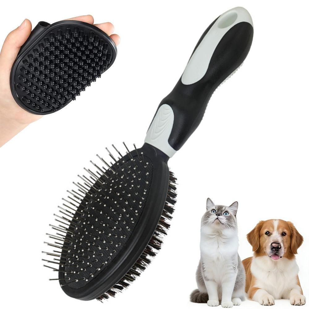 2PCS Pet Grooming Tools Double-Sided Brush for Shedding and Bathing for Short/Long Haired Dogs Cats Purple - Image 6