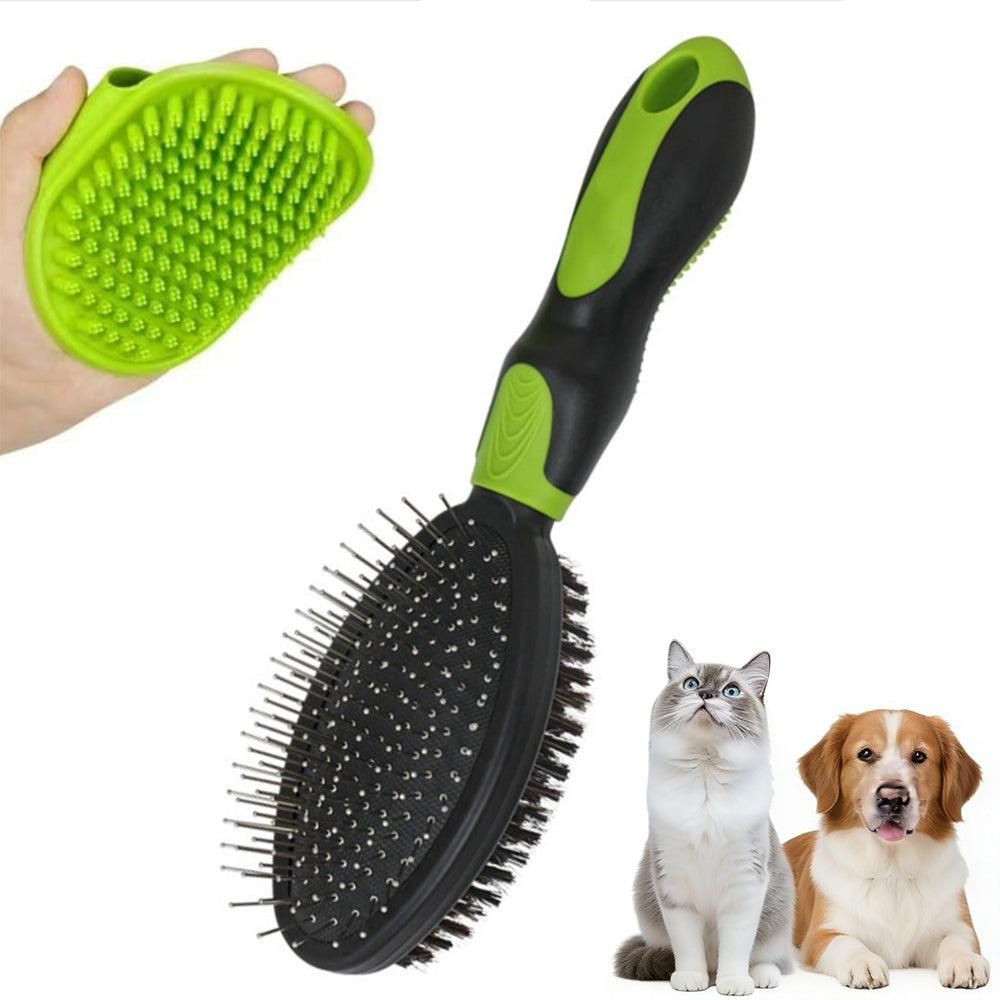 2PCS Pet Grooming Tools Double-Sided Brush for Shedding and Bathing for Short/Long Haired Dogs Cats Purple - Image 7