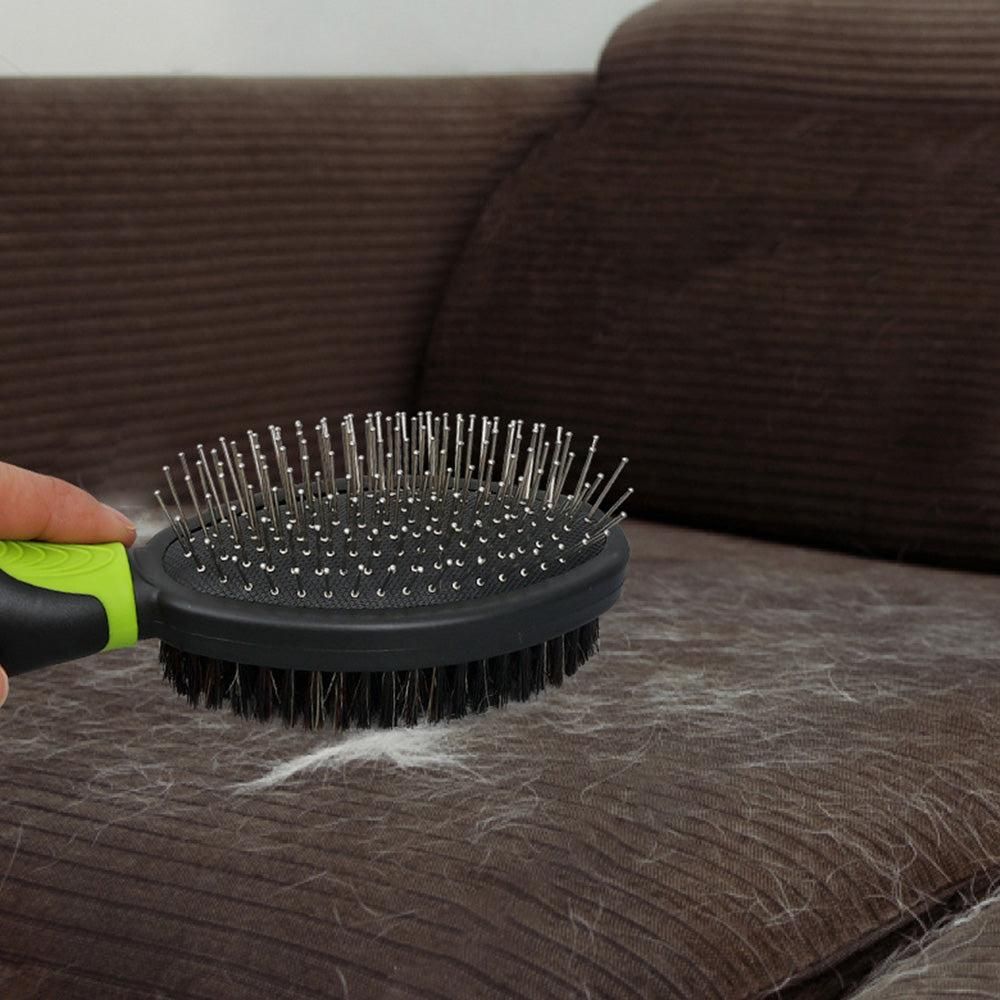 2PCS Pet Grooming Tools Double-Sided Brush for Shedding and Bathing for Short/Long Haired Dogs Cats Green - Image 2