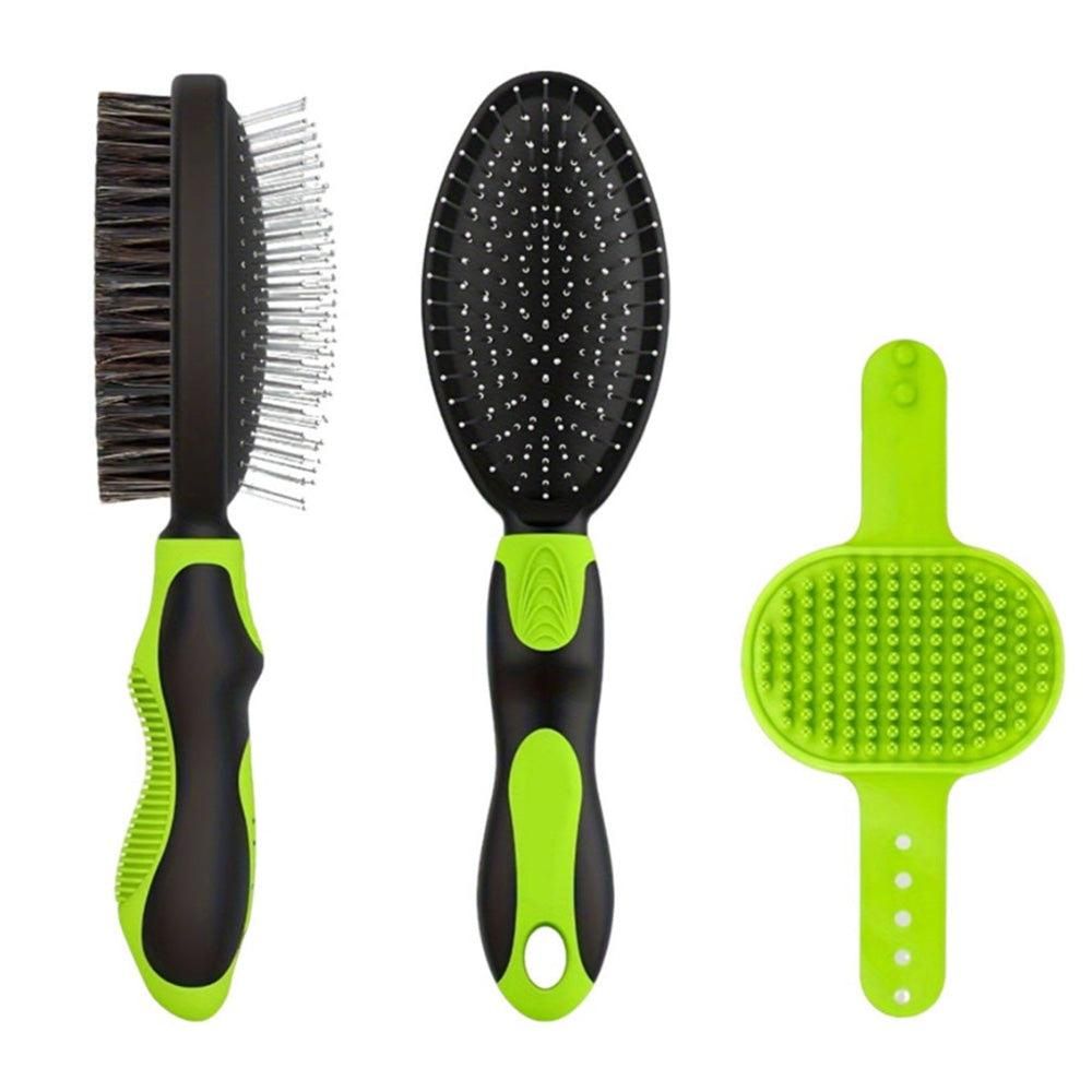 2PCS Pet Grooming Tools Double-Sided Brush for Shedding and Bathing for Short/Long Haired Dogs Cats Green - Image 5