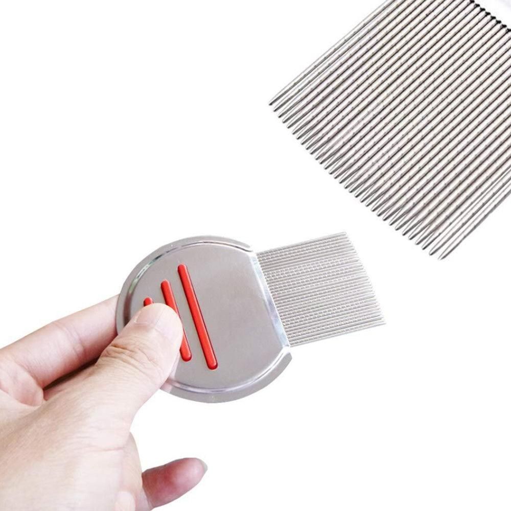 Stainless Steel Pet Flea Comb Fine Tooth Grooming Tool Red - Image 2