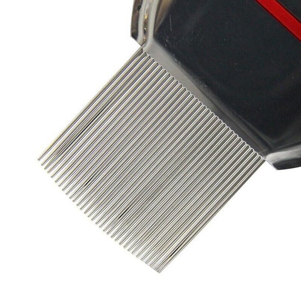 Stainless Steel Pet Flea Comb Fine Tooth Grooming Tool Red - Image 4