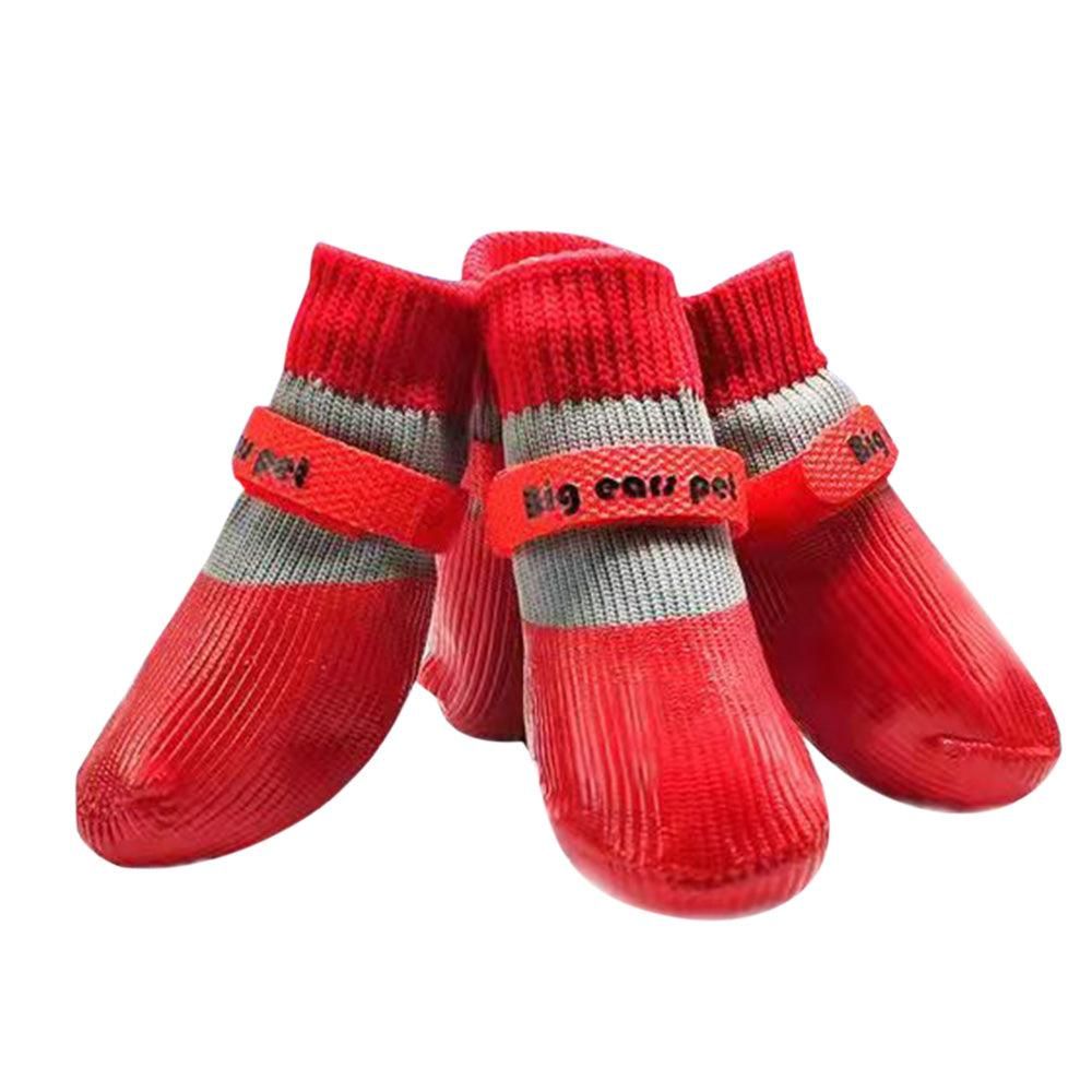 Waterproof Anti Slip Pet Shoes with Rubber Sole for Indoor and Outdoor Use Red - S - Image 2