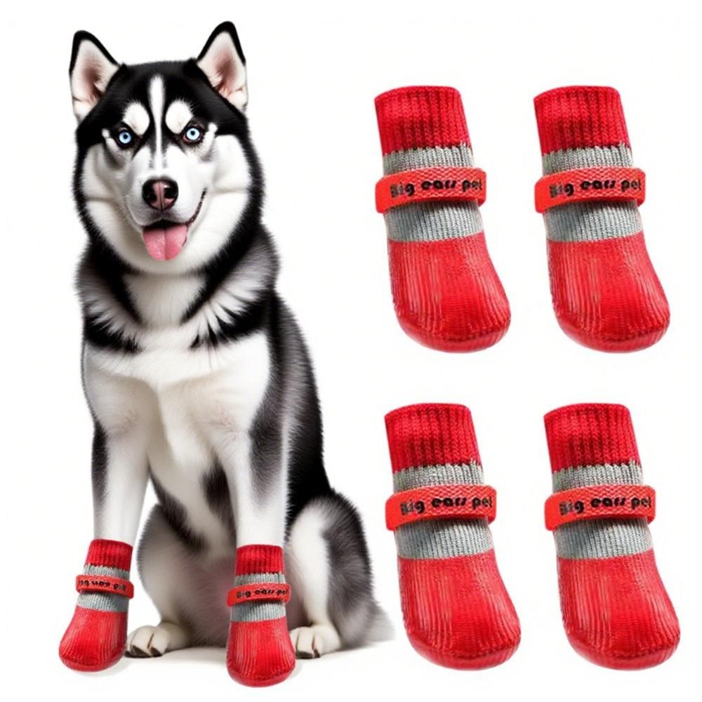 Waterproof Anti Slip Pet Shoes with Rubber Sole for Indoor and Outdoor Use Red - XL - Image 1