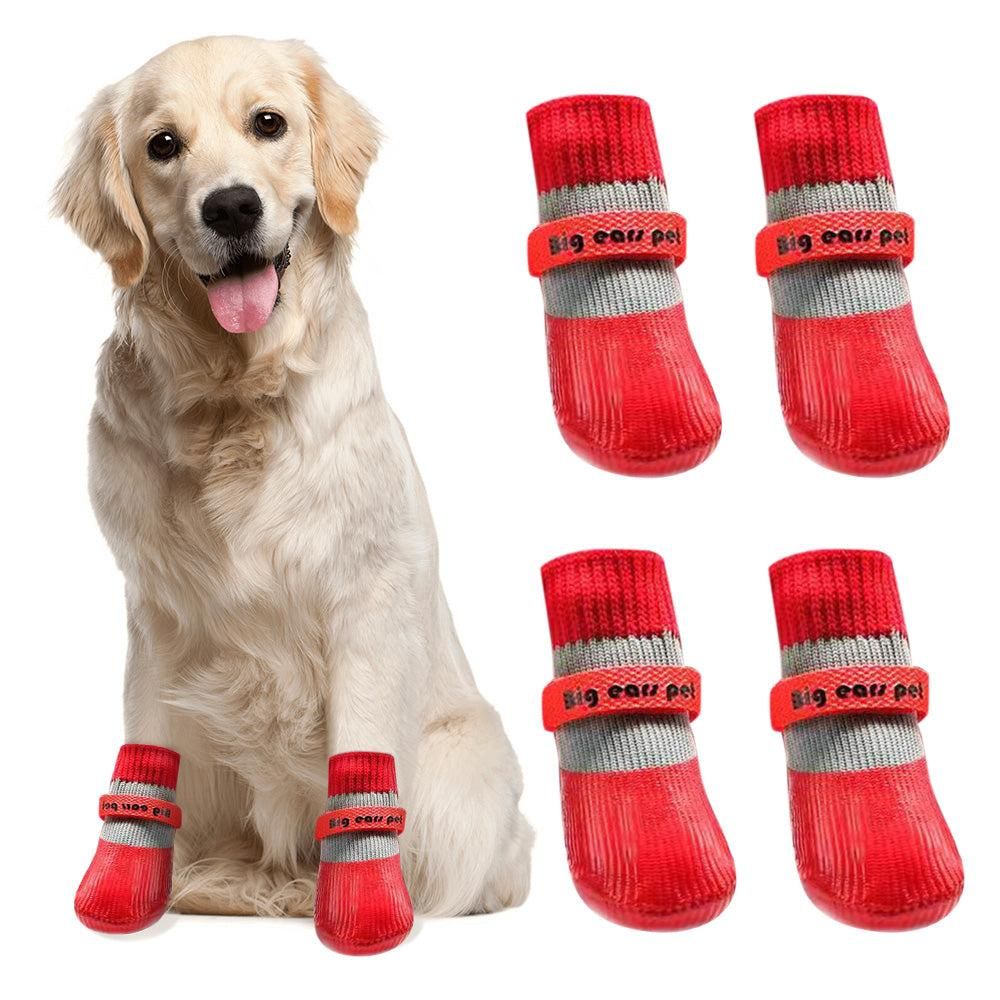 Waterproof Anti Slip Pet Shoes with Rubber Sole for Indoor and Outdoor Use Red - XL - Image 3