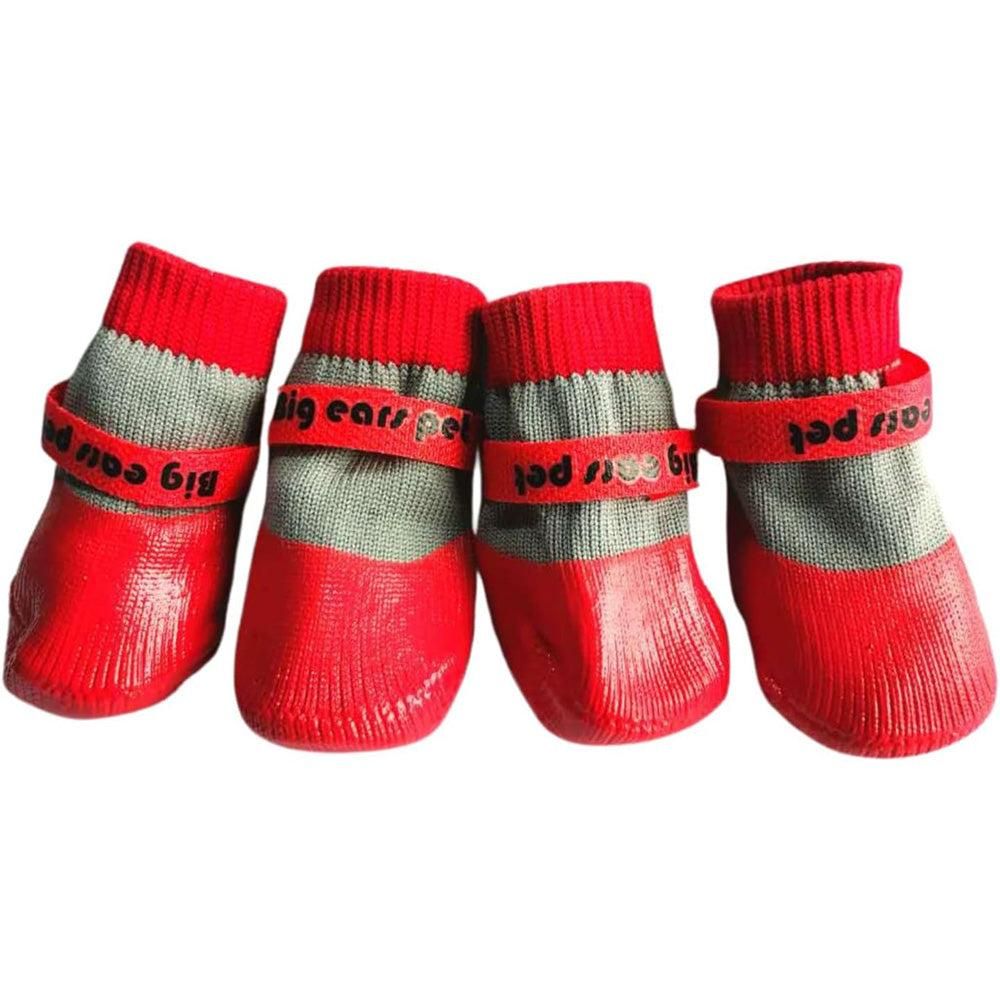 Waterproof Anti Slip Pet Shoes with Rubber Sole for Indoor and Outdoor Use Red - XL - Image 4