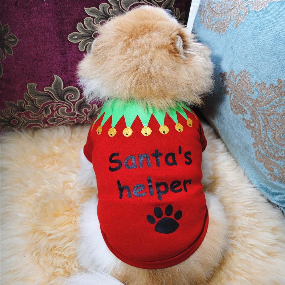 3Pcs Christmas Dog Cat T-Shirt Clothes Vest Puppy Pet Apparel Shirts - M - Image 3