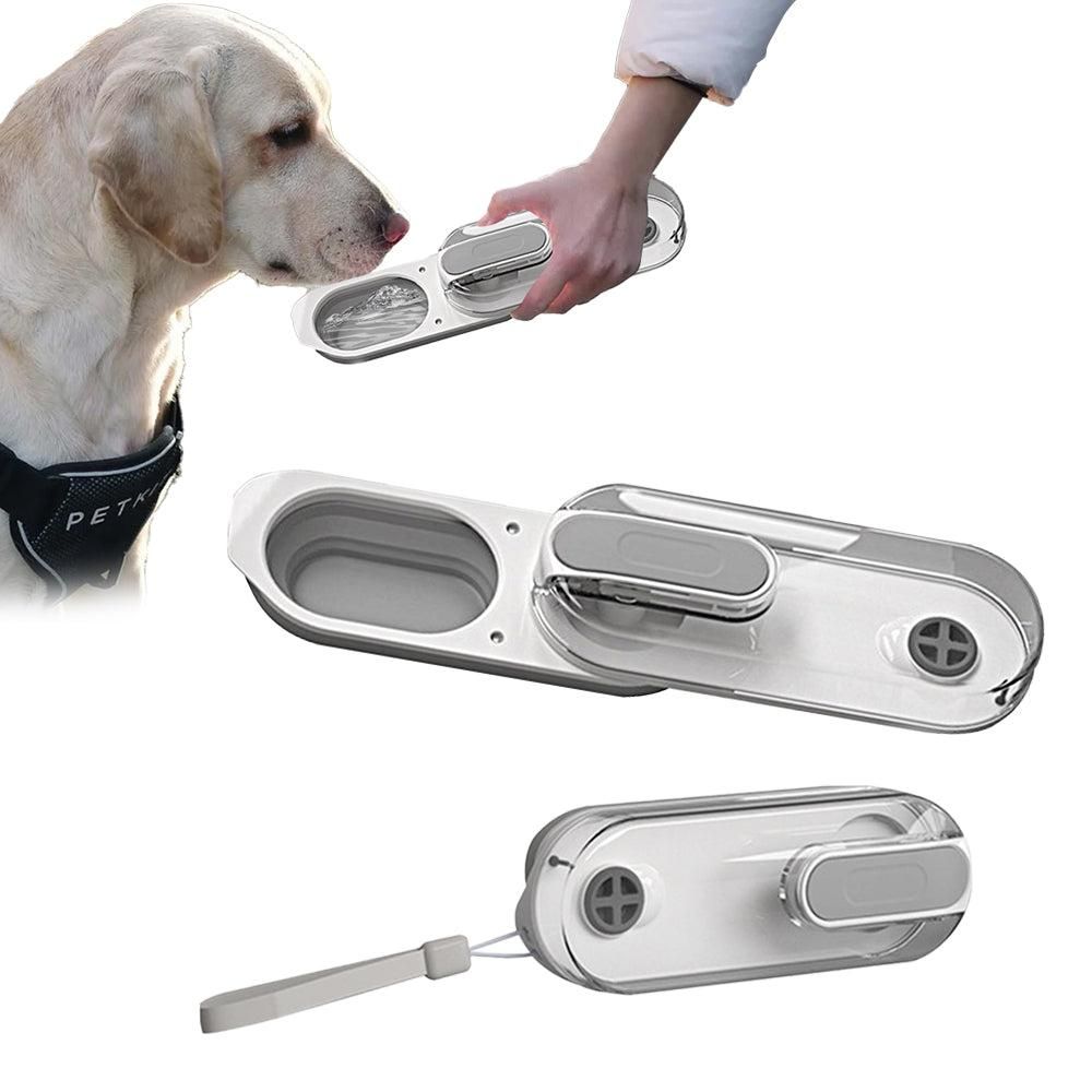 350ml Foldable Pet Dog Water Bottle Leak-proof Water Feeder for Travel Walking Hiking Grey - Image 1