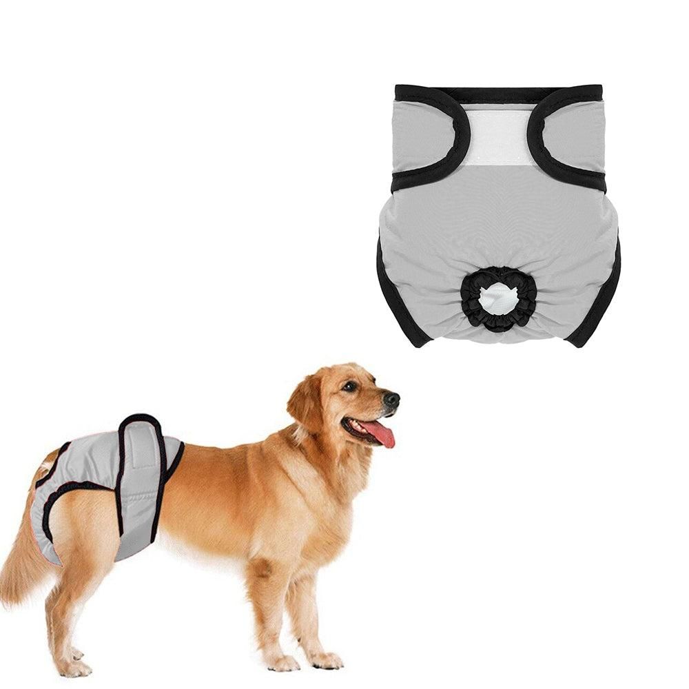 Washable Female Pet Nappy Diaper Dog Cat Physiological Pants Gray - S - Image 1