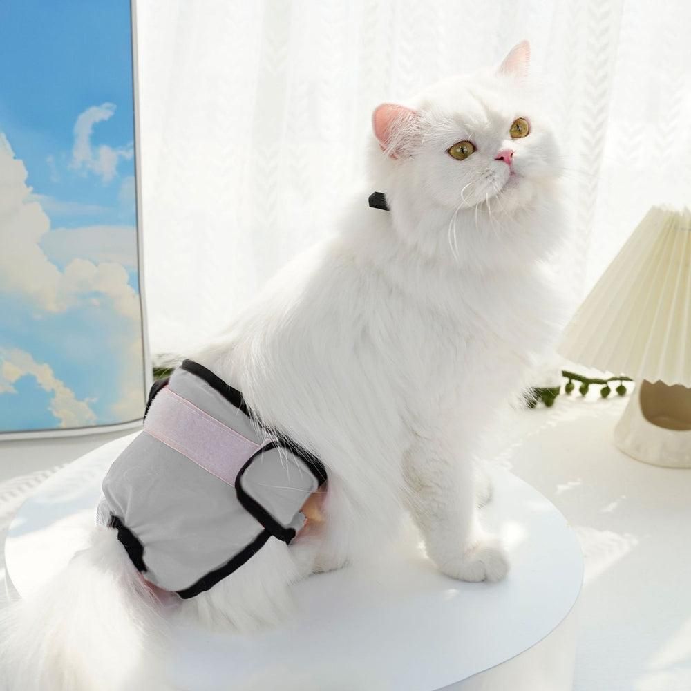 Washable Female Pet Nappy Diaper Dog Cat Physiological Pants Gray - S - Image 4
