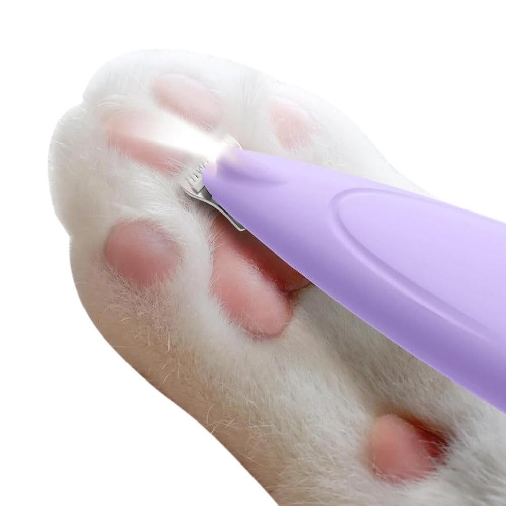 Cordless Pet Paw Trimmer with LED Light Rechargeable Grooming Tool for Dog Cat Purple - Image 4