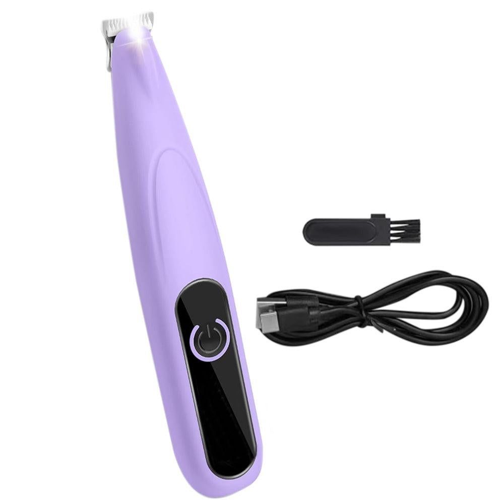 Cordless Pet Paw Trimmer with LED Light Rechargeable Grooming Tool for Dog Cat Purple - Image 6