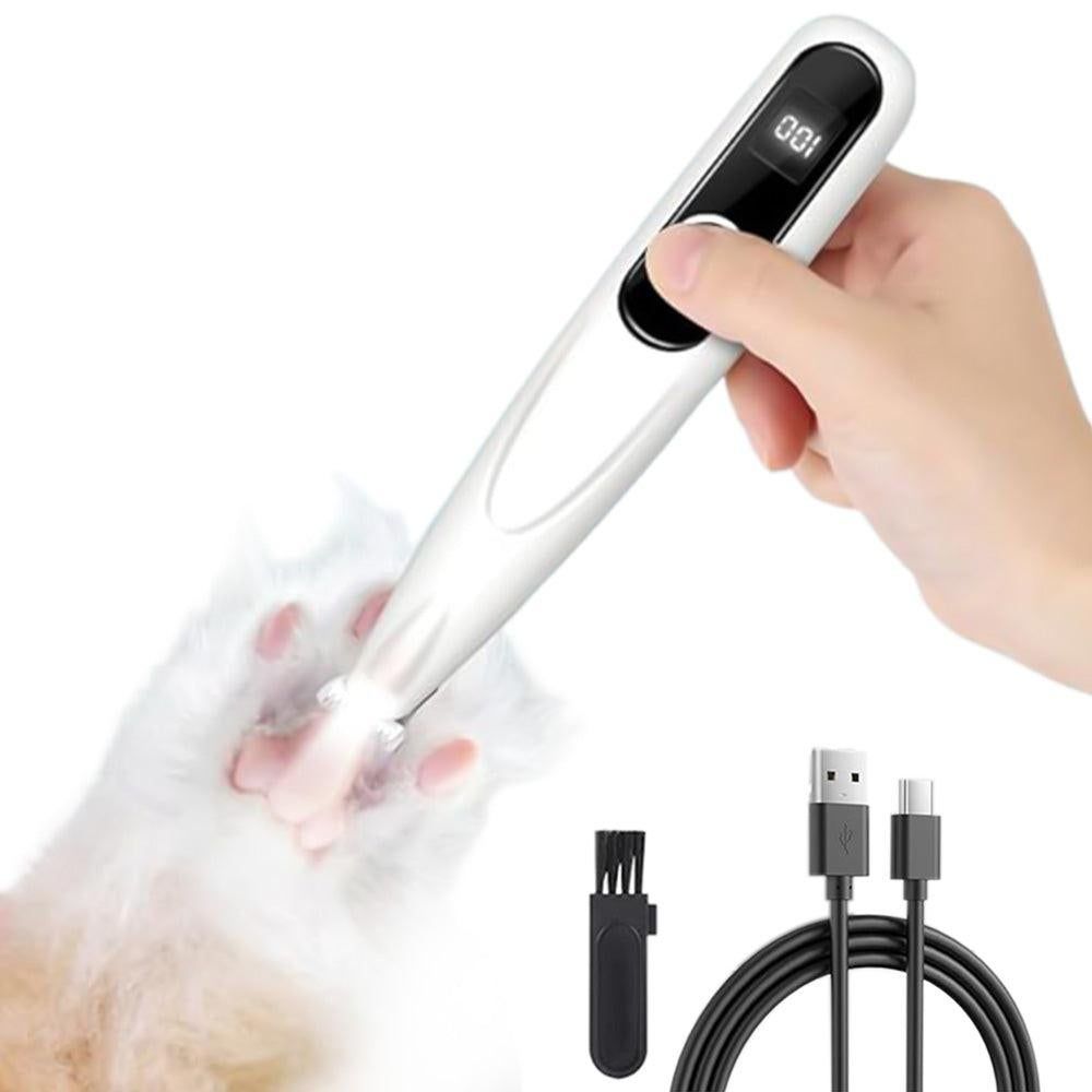 Cordless Pet Paw Trimmer with LED Light Rechargeable Grooming Tool for Dog Cat Purple - Image 7