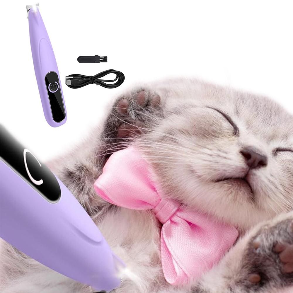 Cordless Pet Paw Trimmer with LED Light Rechargeable Grooming Tool for Dog Cat Purple - Image 8