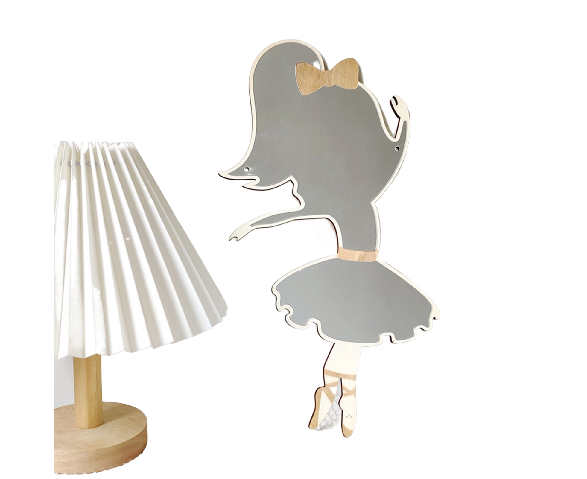 Ballet Girl Wall Mirror-Natural - Image 1