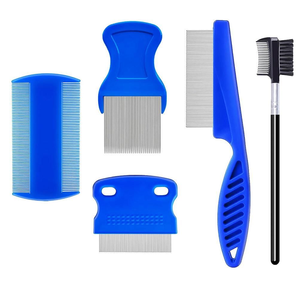 5 Pcs Set Flea Lice Comb for Pets Stainless Steel Dog Cat Dematting Grooming Combs - Image 2