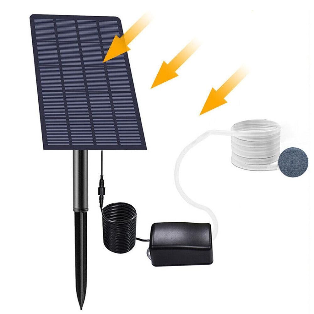 Solar Oxygenator Aquarium Oxygen Aerator Air Pump Fishing Aerator with Pipe for Garden Fish Tank Outdoor Pool Pond - Image 2