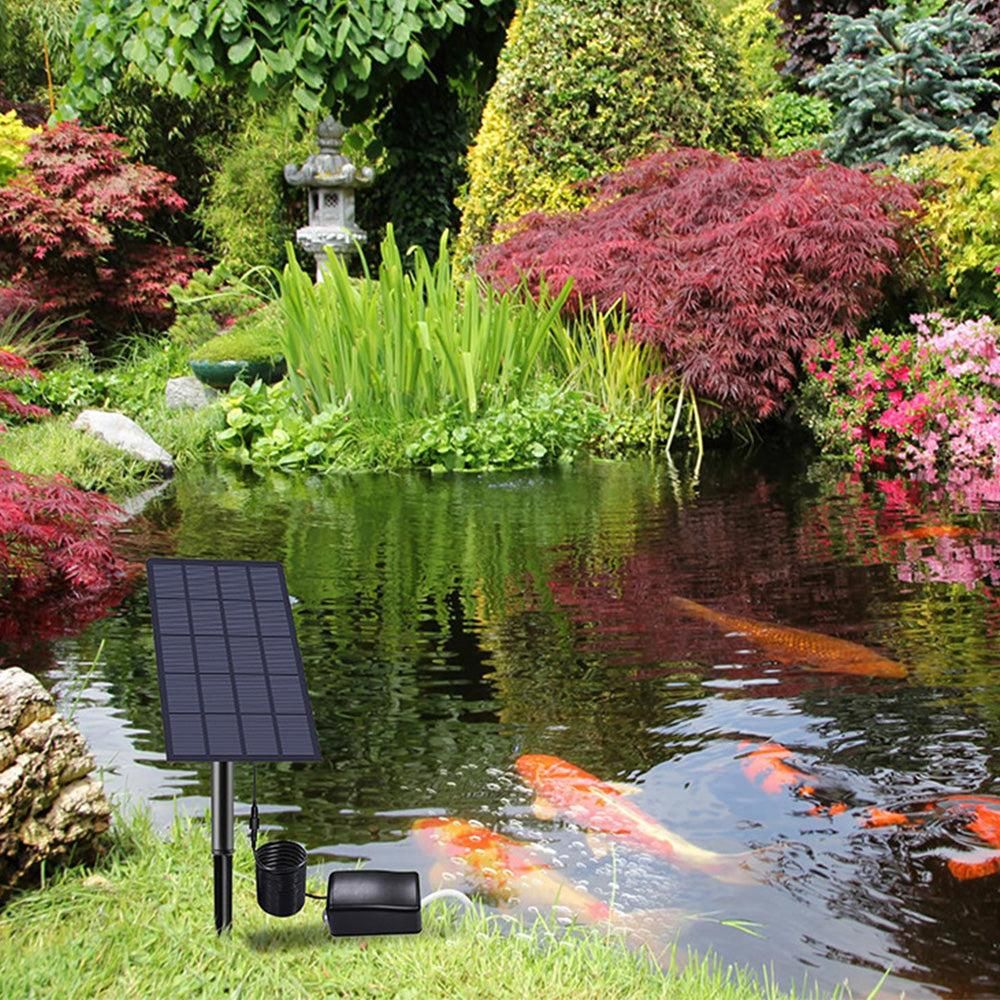 Solar Oxygenator Aquarium Oxygen Aerator Air Pump Fishing Aerator with Pipe for Garden Fish Tank Outdoor Pool Pond - Image 7